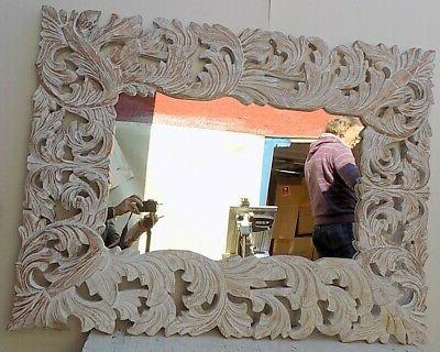 specchio barocco in legno intarsiato cm 120x90