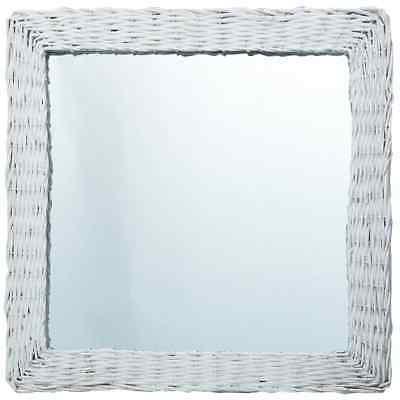 specchio bianco 50x50 cm in vimini g8o9