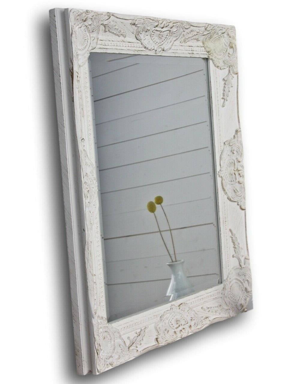 specchio bianco 62 x 52cm legno nuovo