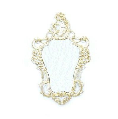 specchio bianco e oro specchiera barocco finto