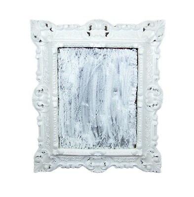 specchio bianco specchiera cornice rettangolare barocco fint