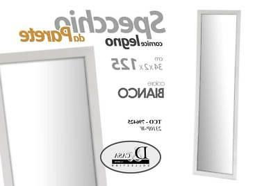 specchio con cornice in legno colore bianco