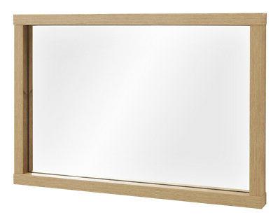 specchio con cornice in legno colore naturale