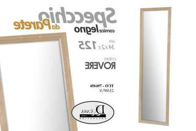 specchio con cornice in legno colore rovere