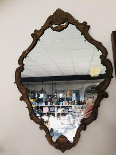 specchio con cornice in metallo vintage