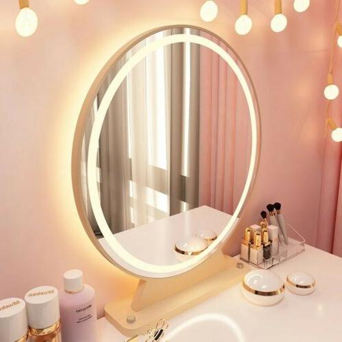 specchio con luce led da tavolo