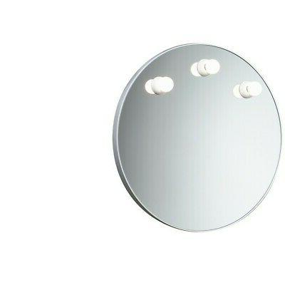 specchio con luci con cornice bianco abs