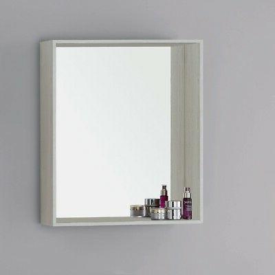 specchio contenitore decorativo in pino bianco 60x70