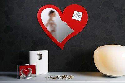 specchio cuore infranto rosso arredo laccato opaco