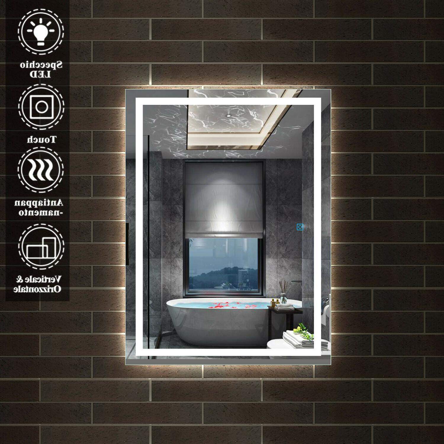 specchio da bagno con illuminazione led anti
