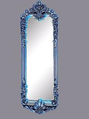 specchio da parete barocco 161x55 antico argento