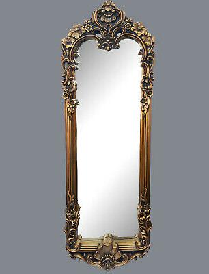 specchio da parete barocco 161x55 oro antico