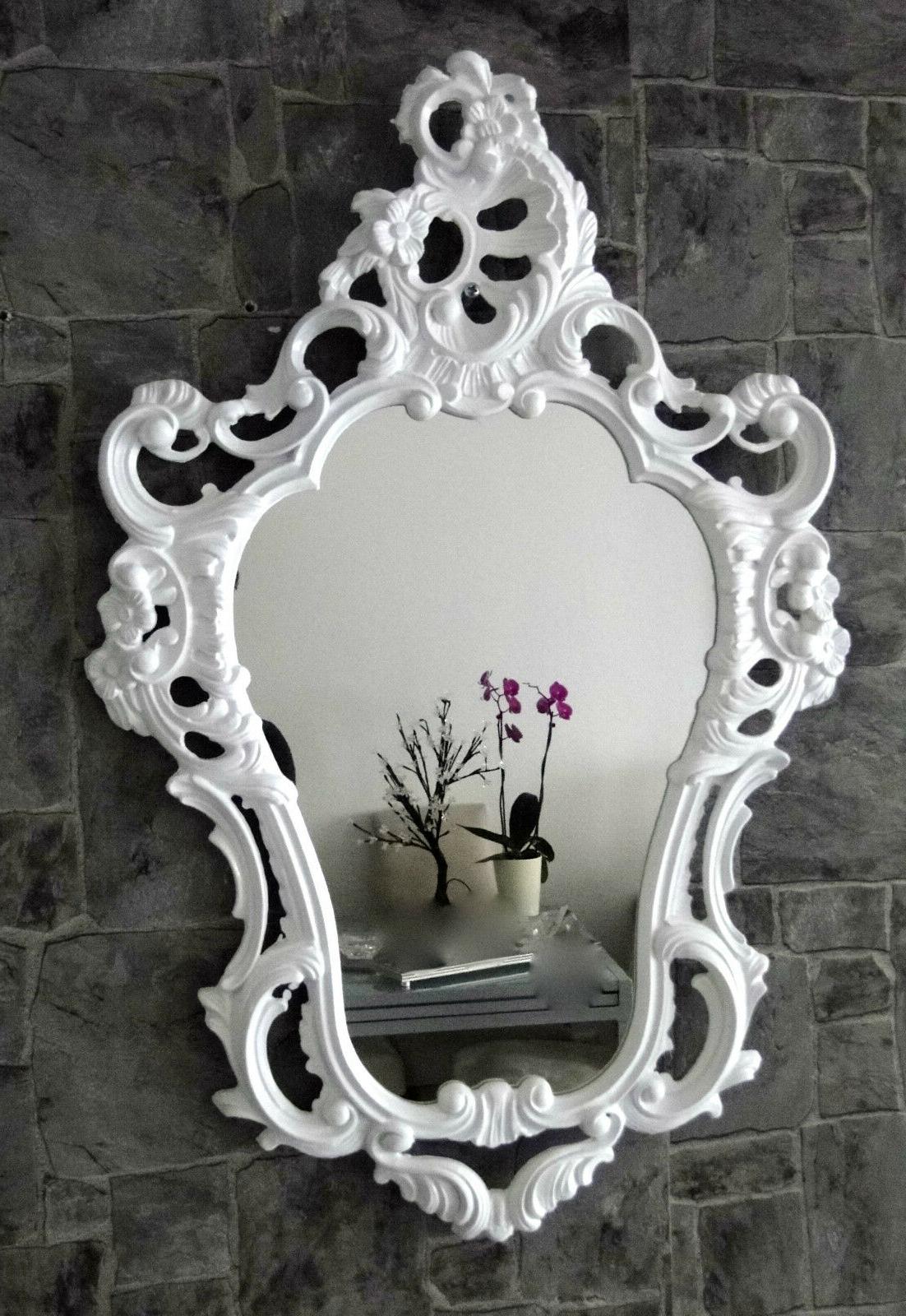 specchio da parete barocco bianco 50x76 bagno