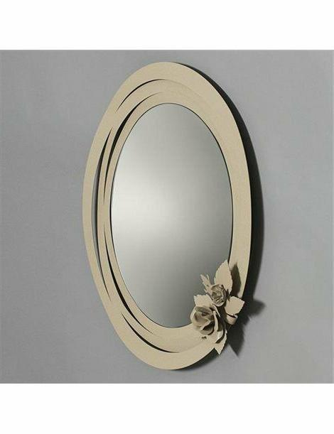 specchio da parete bouquet metallo beige