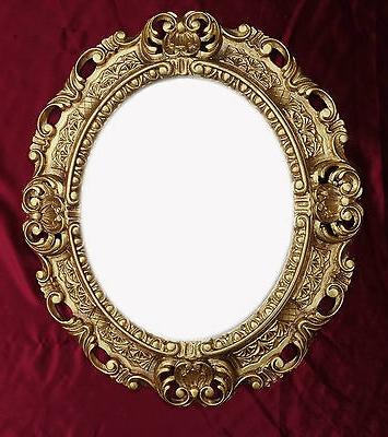 specchio da parete in oro ovale 45x38
