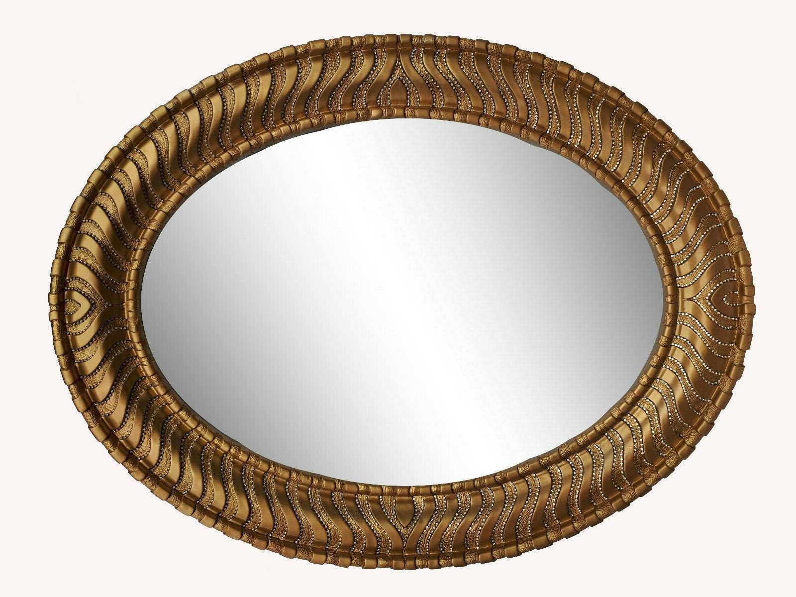 specchio da parete oro grande ovale strass