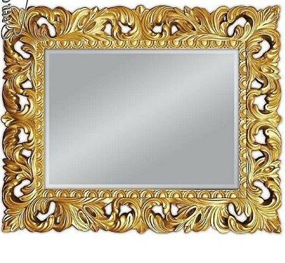 specchio da parete oro ornamento 100x80 con