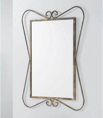 specchio da parete rettangolare in ferro battuto