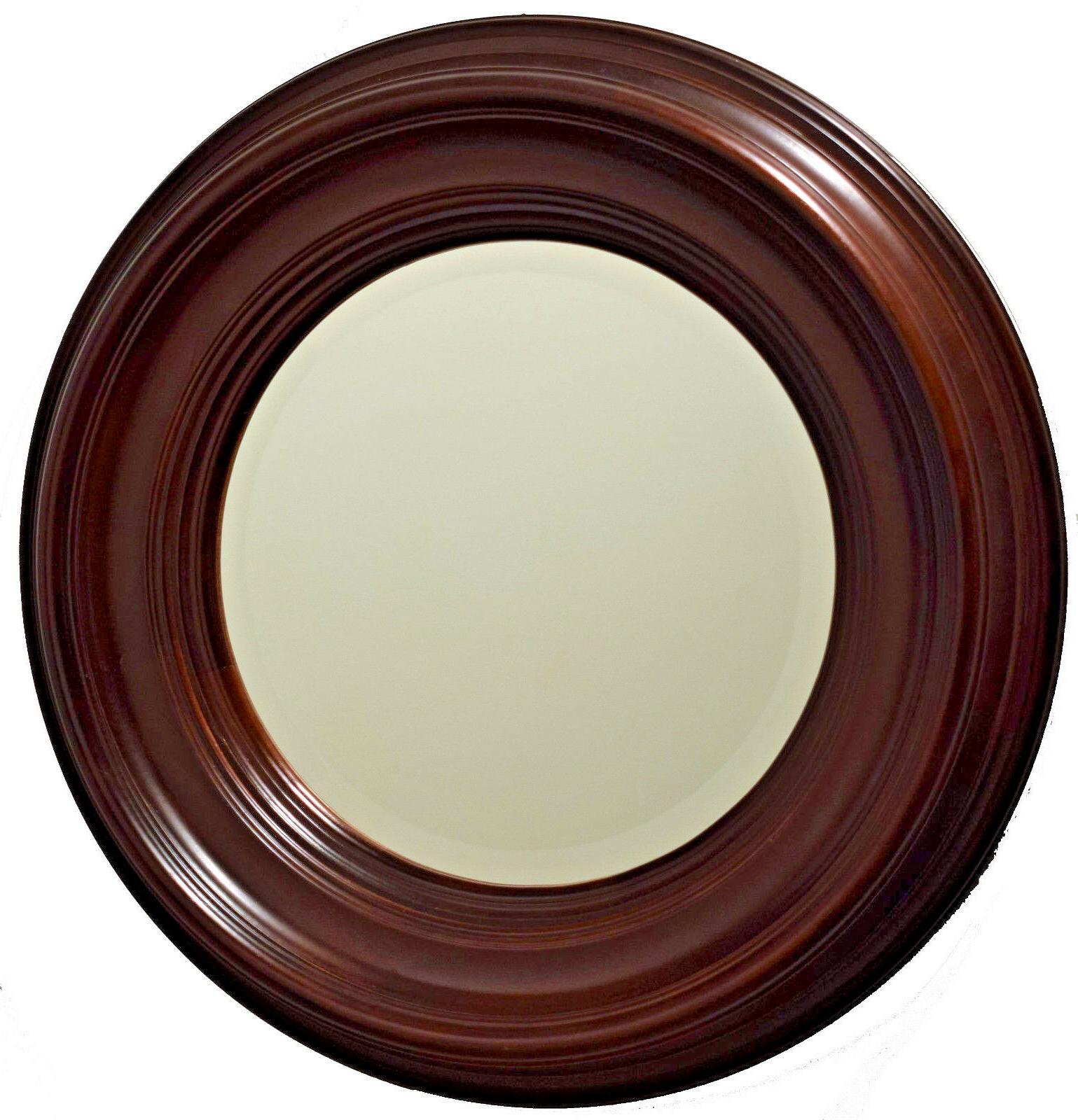 specchio da parete rotonda classica in legno