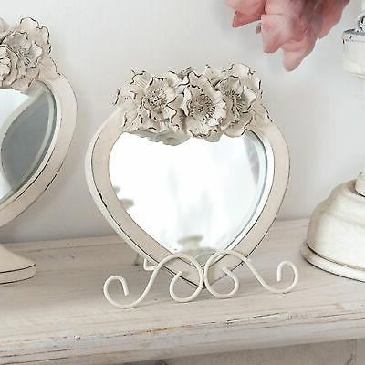 specchio da tavolo con supporto shabby chic