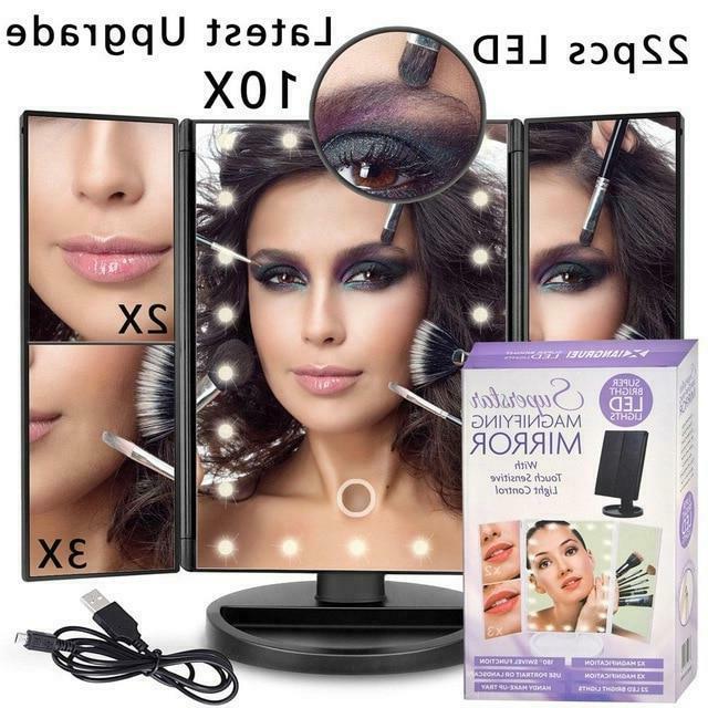 specchio da trucco illuminato 22 led portatile