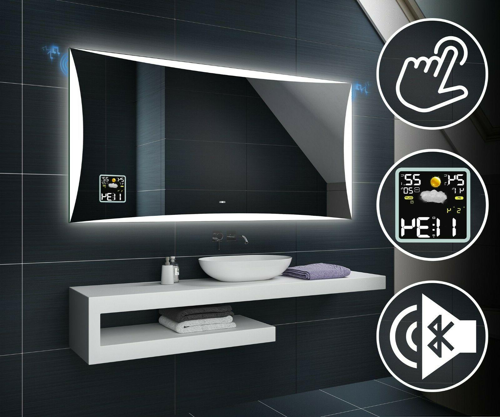 specchio del bagno con illuminazione led interruttore