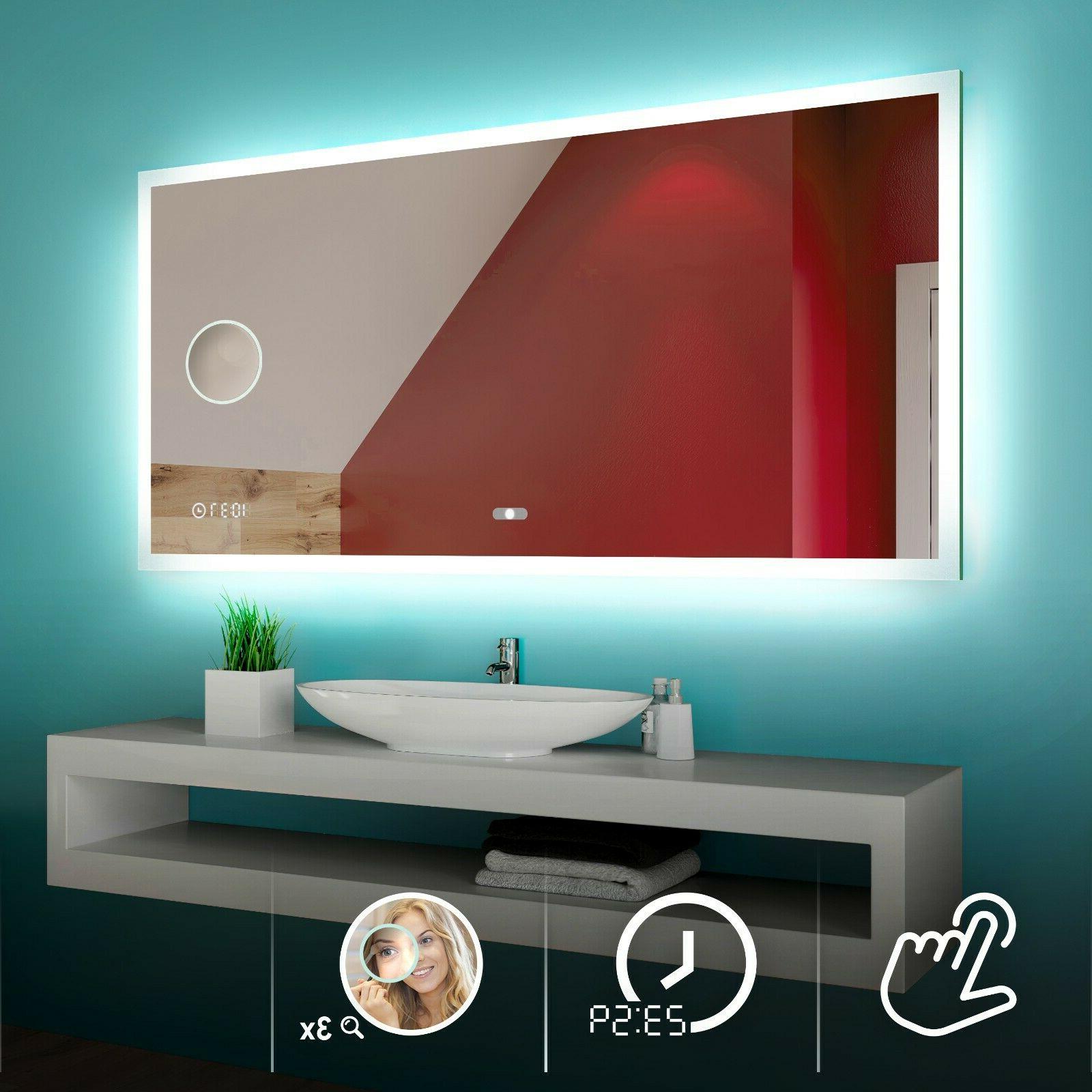 specchio del bagno illuminazione led interrutore orologio