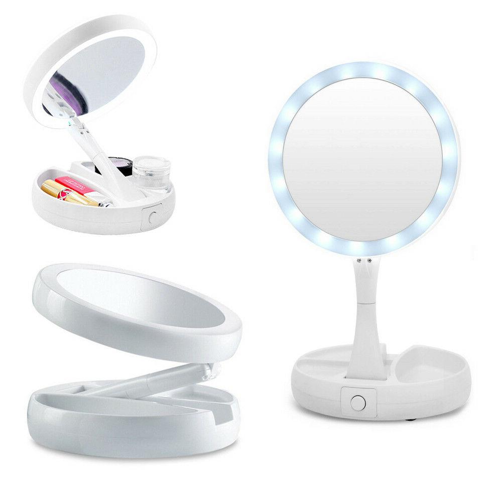 specchio doppio con luce led per trucco