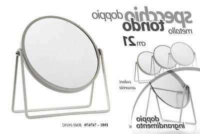 specchio doppio in metallo tondo 21 cm
