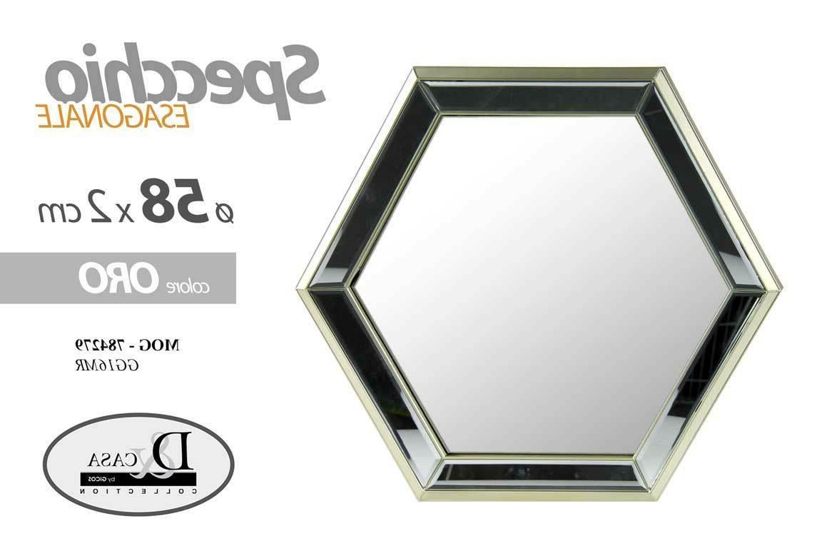 specchio esaonale 58 cm home specchiera moderno