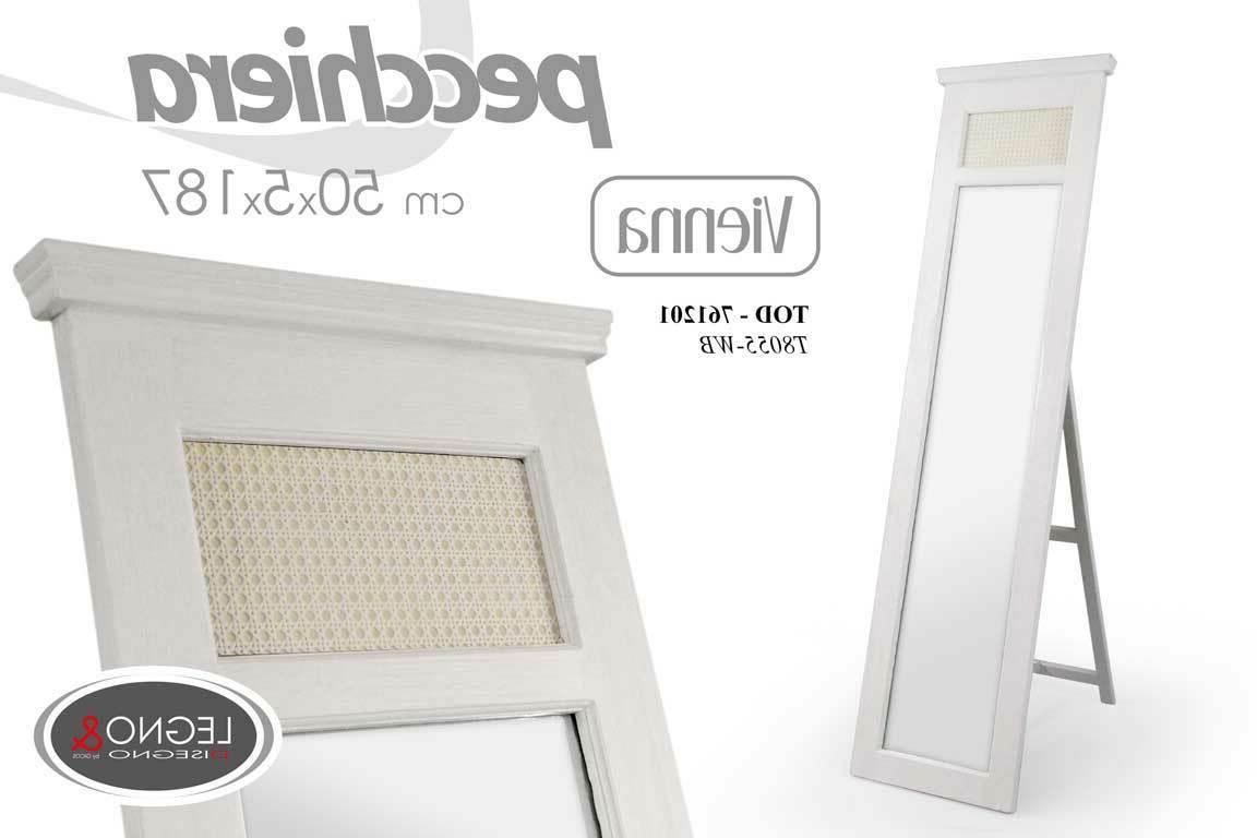 specchio h187 50 cm specchiera leno bianco