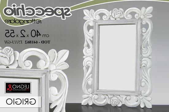 specchio h55 40 specchiera rettangolare grigio chiaro