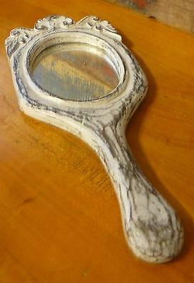 specchio in legno bianco decapato cm 40