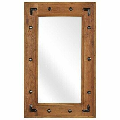 specchio in legno massello di acacia 50x80