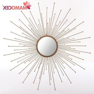 specchio in metallo oro bronzo tondo raggiera