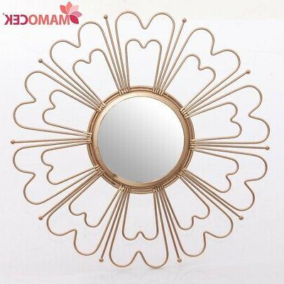 specchio in metallo oro bronzo tondo sole