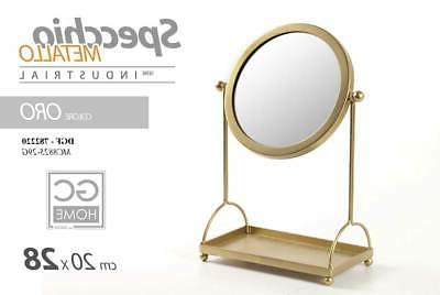 specchio in metallo oro da tavolo trucco