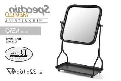 specchio in metallo serie industrial colore nero