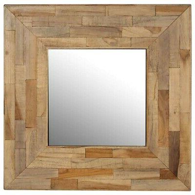 specchio in teak di recupero 50 x