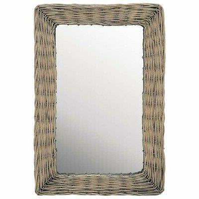 specchio in vimini marrone 40x60 cm