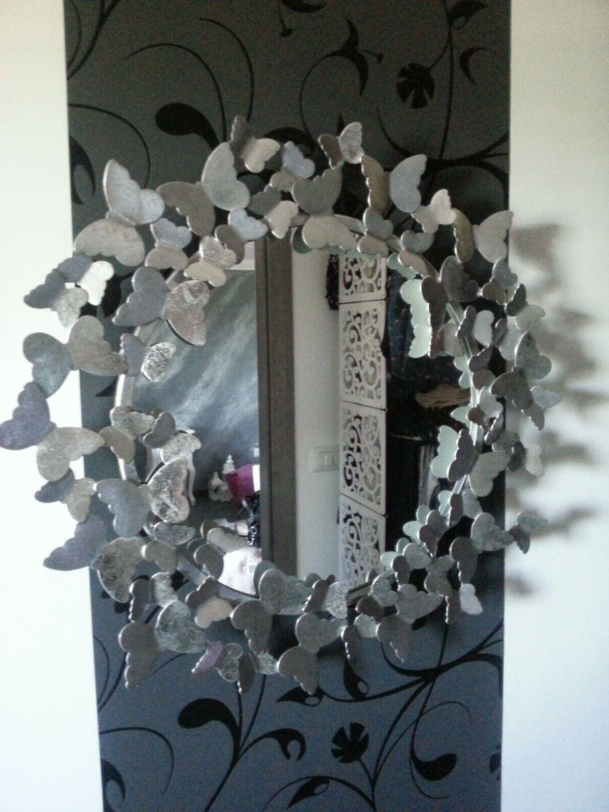 specchio metallo farfalle