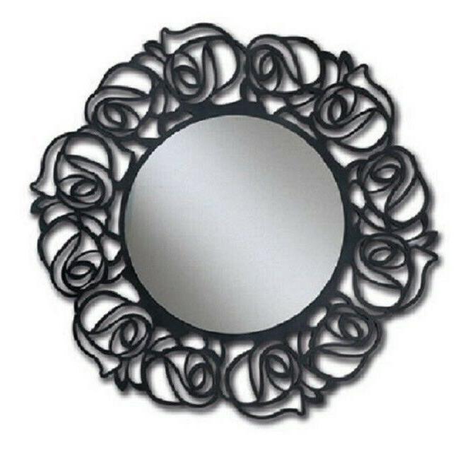 specchio moderno con cornice tonda traforata colore