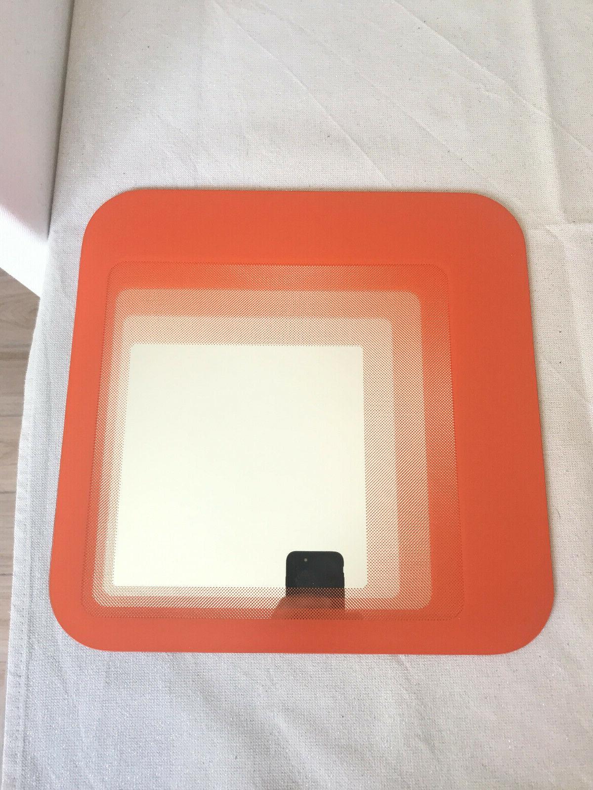 specchio moderno quadrato arancione 33x33