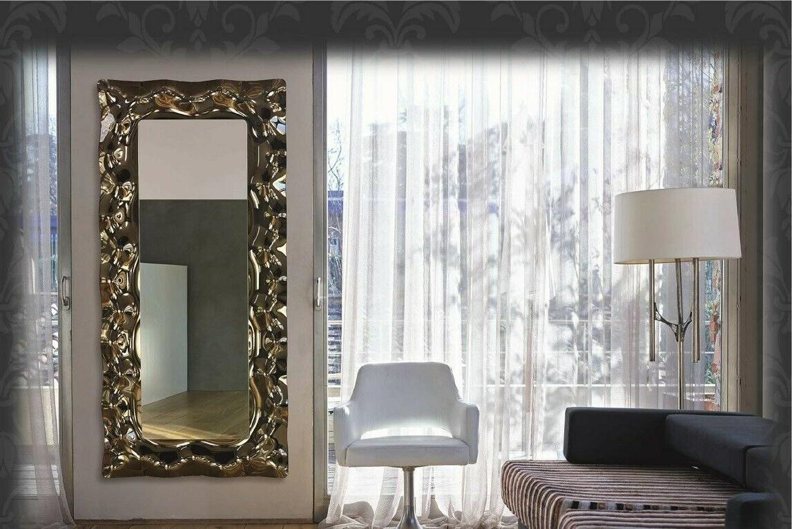 specchio moderno specchiera argento design artigianale paret