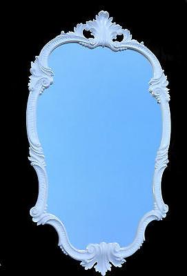 specchio muro bianco barocco ovale 98x55 antico