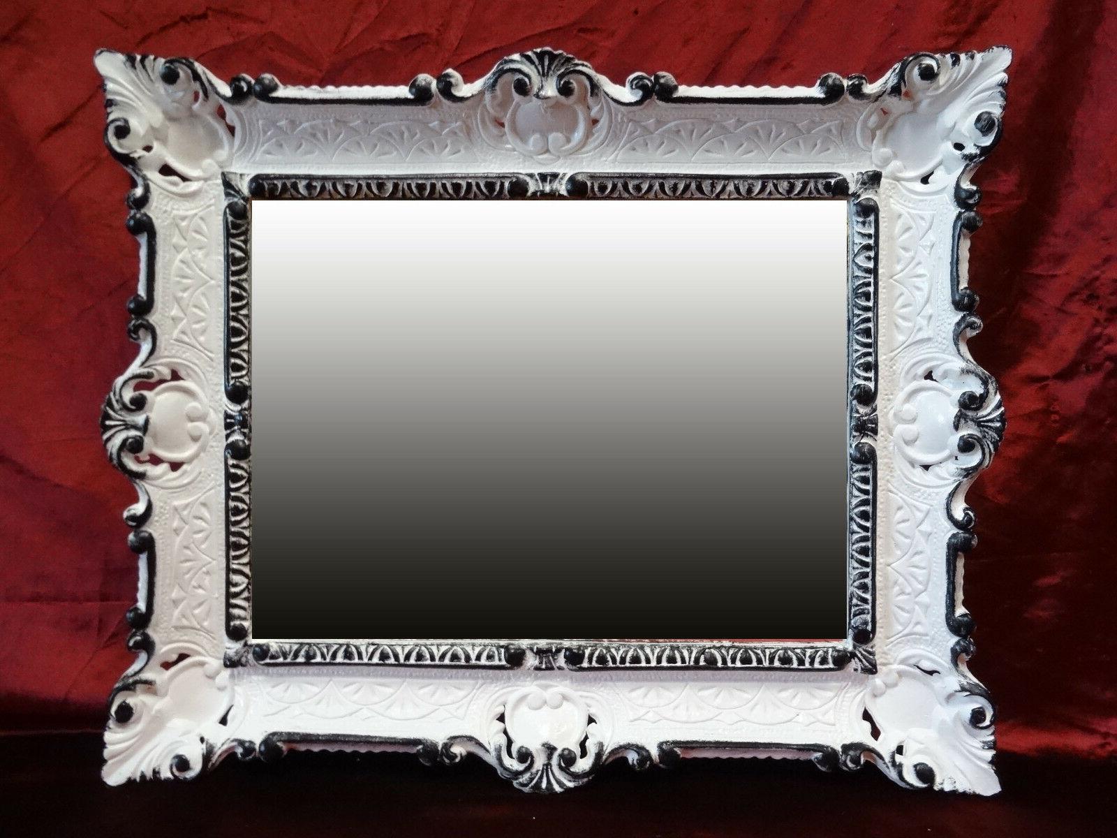 specchio muro bianco nero barocco repro bagno