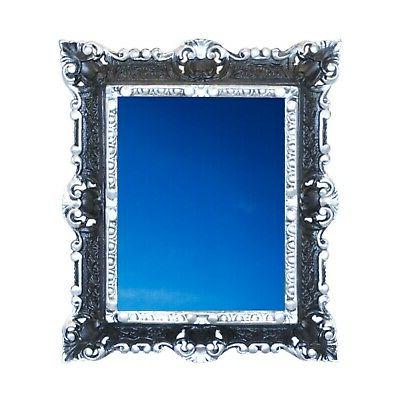 specchio nero argento cornice rettangolare finto vintage