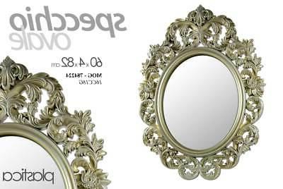 specchio ovale cornice in plastica decorata 60