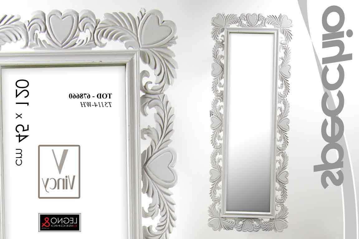 specchio parete 120 45 cm rettangolare legno