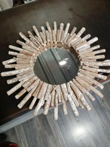 specchio parete legno